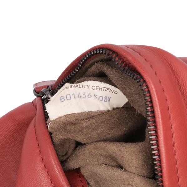 Pre-owned Bottega Veneta Nappa Intrecciato Flap Clutch Red