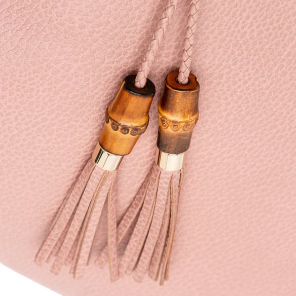 Pre-owned Gucci Bamboo Tassel Leather Clutch Pink