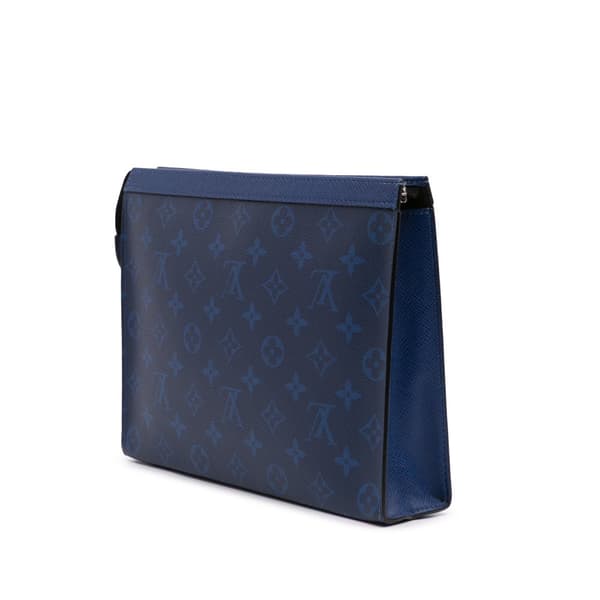 Pre-owned Louis Vuitton Monogram Taigarama Pochette Voyage MM Blue
