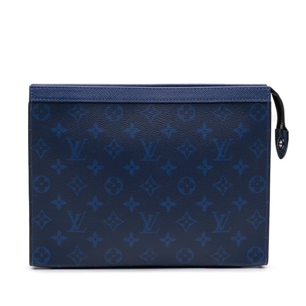 Pre-owned Louis Vuitton Monogram Taigarama Pochette Voyage MM Blue