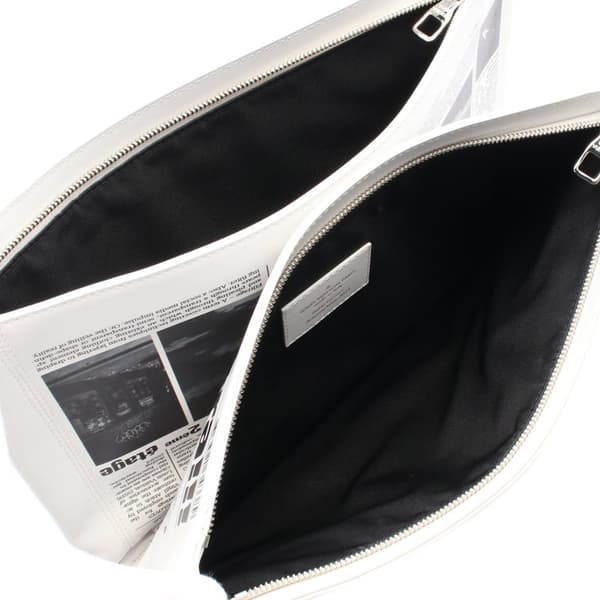 Pre-owned Louis Vuitton Leather Everyday LV Newspaper Pouch White