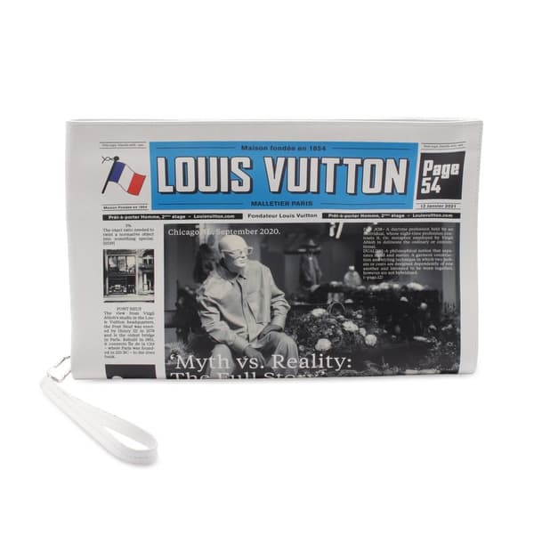 Pre-owned Louis Vuitton Leather Everyday LV Newspaper Pouch White