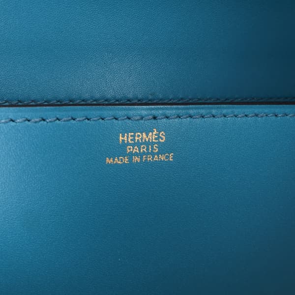 Pre-owned Hermès Tadelakt Medor Clutch 23 Blue
