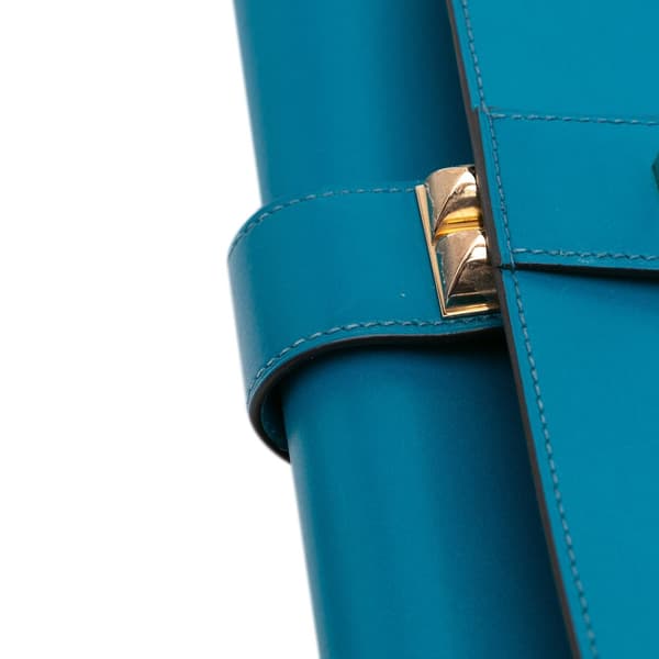 Pre-owned Hermès Tadelakt Medor Clutch 23 Blue