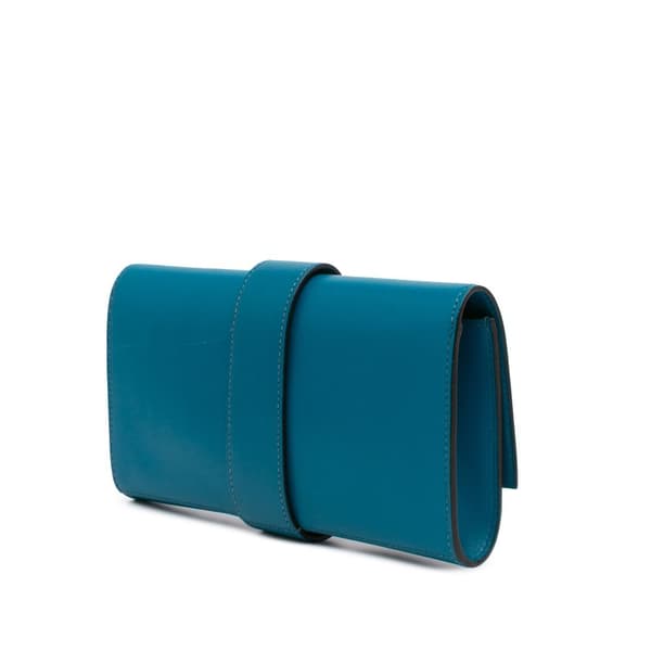Pre-owned Hermès Tadelakt Medor Clutch 23 Blue