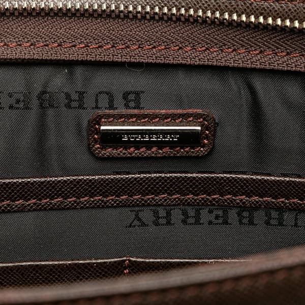Pre-owned Burberry Leather Clutch Brown