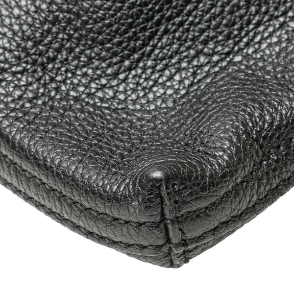 Pre-owned Gucci Leather Logo Clutch Bag Black