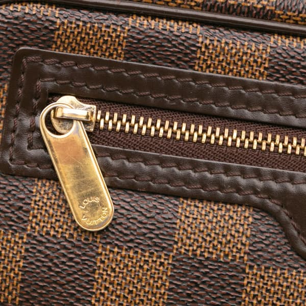 Pre-owned Louis Vuitton Damier Ebene Pochette Billets Macao Brown