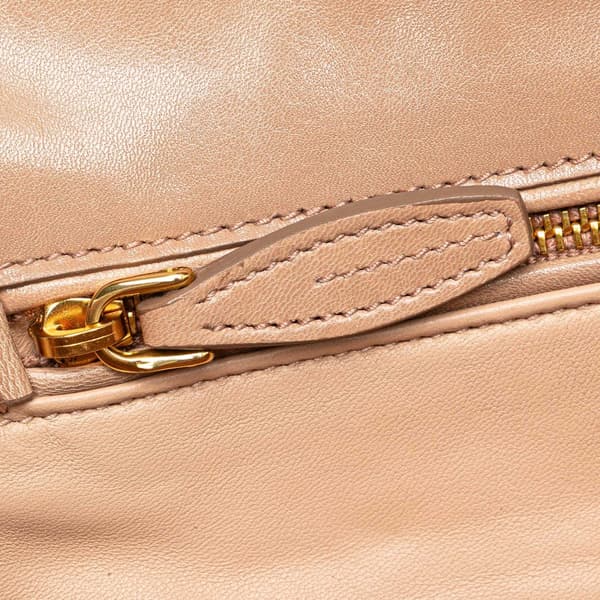 Pre-owned Prada Nappa Gaufre Turn Lock Clutch Brown