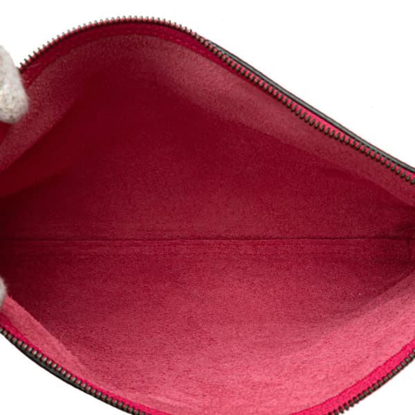 Pre-owned Gucci Medium Leather Logo Portfolio Clutch Pink