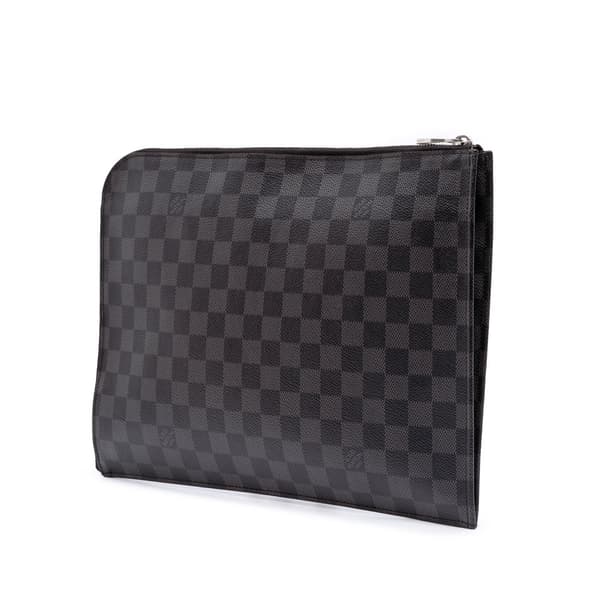 Pre-owned Louis Vuitton Damier Graphite Pochette Jour GM Black