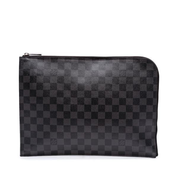 Pre-owned Louis Vuitton Damier Graphite Pochette Jour GM Black