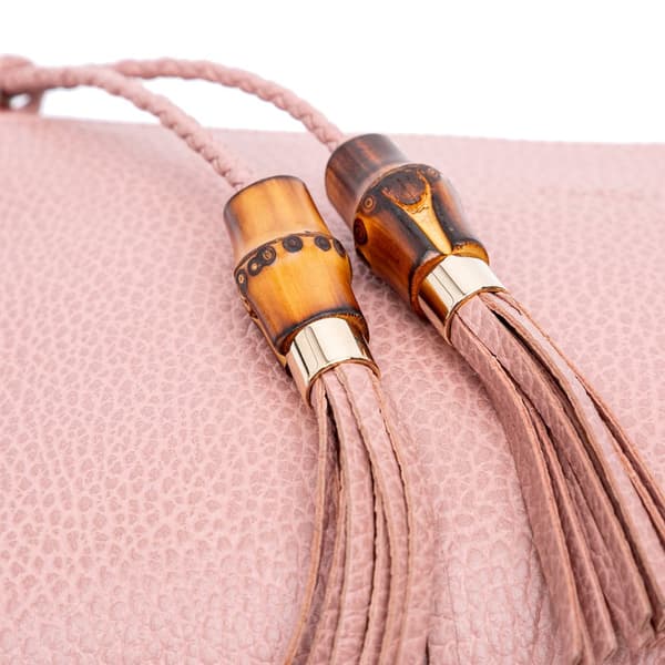 Pre-owned Gucci Calfskin Bamboo Clutch Pink