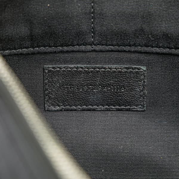 Pre-owned Saint Laurent Croc Embossed Leather Clutch Black
