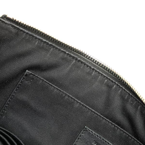 Pre-owned Saint Laurent Croc Embossed Leather Clutch Black