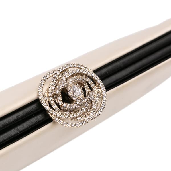 Pre-owned Chanel Camellia Satin Clutch Brown