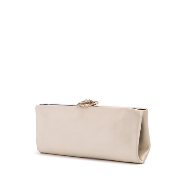 Pre-owned Chanel Camellia Satin Clutch Brown