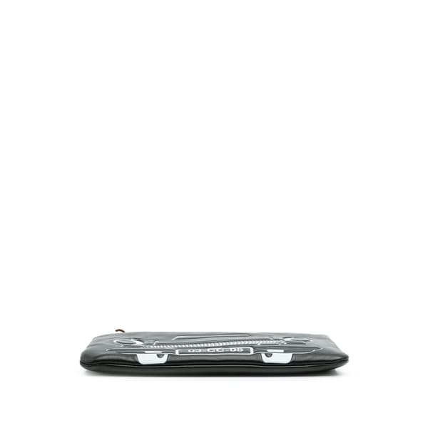 Pre-owned Chanel Medium Printed Lambskin La Habana O Case Clutch Black
