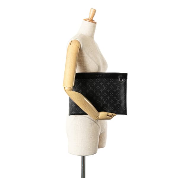 Pre-owned Louis Vuitton Monogram Eclipse Discovery Pochette GM Black