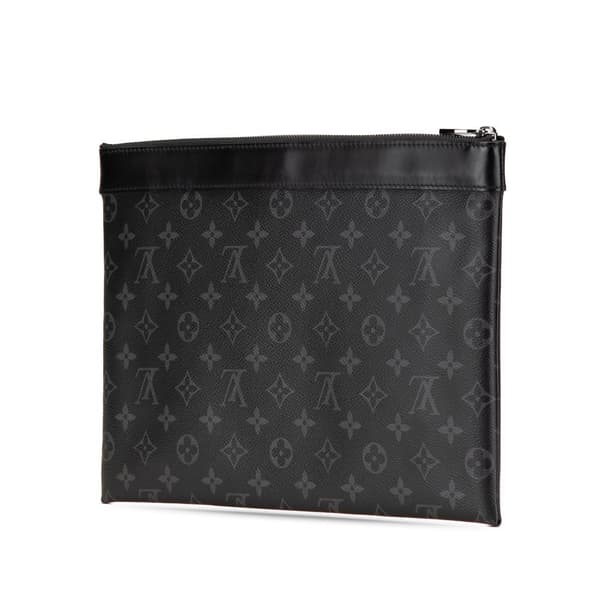 Pre-owned Louis Vuitton Monogram Eclipse Discovery Pochette GM Black