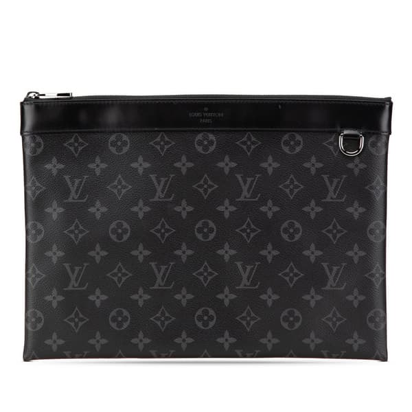 Pre-owned Louis Vuitton Monogram Eclipse Discovery Pochette GM Black
