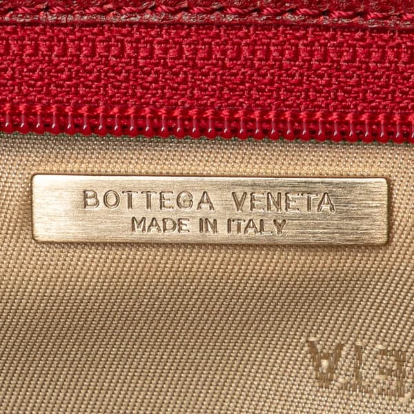 Pre-owned Bottega Veneta Leather Intrecciato Clutch Red