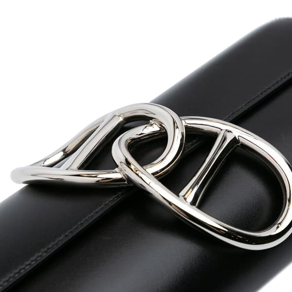Pre-owned Hermès Tadelakt Egee Clutch Black