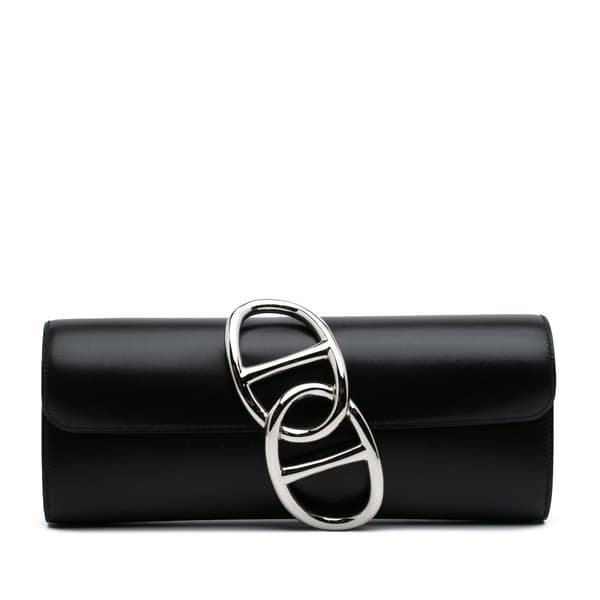 Pre-owned Hermès Tadelakt Egee Clutch Black