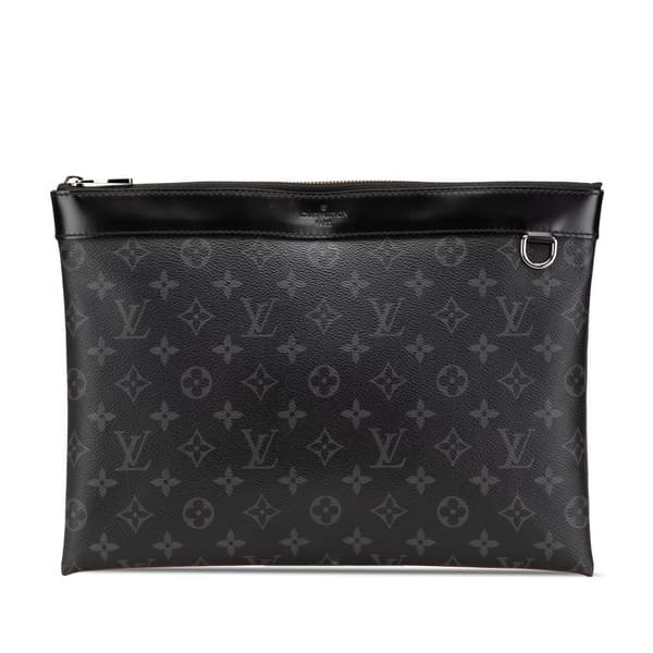 Pre-owned Louis Vuitton Monogram Eclipse Discovery Pochette GM Black