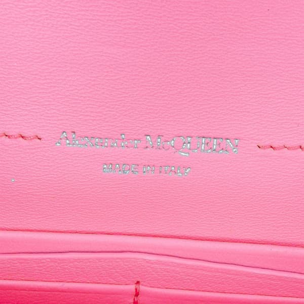 Pre-owned Alexander McQueen Calfskin Skull Flap Clutch Pink