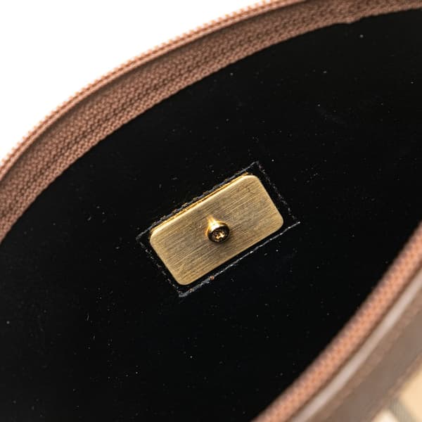 Pre-owned Burberry Haymarket Check Canvas Clutch Brown