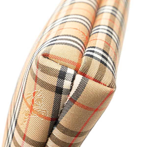 Pre-owned Burberry Haymarket Check Canvas Clutch Brown