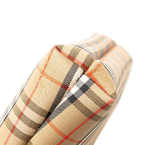Pre-owned Burberry Haymarket Check Canvas Clutch Brown