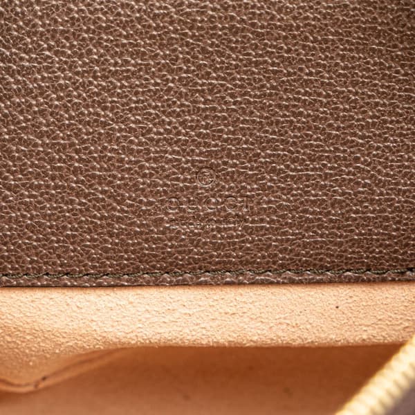 Pre-owned Gucci GG Supreme Ophidia Round Clutch Brown