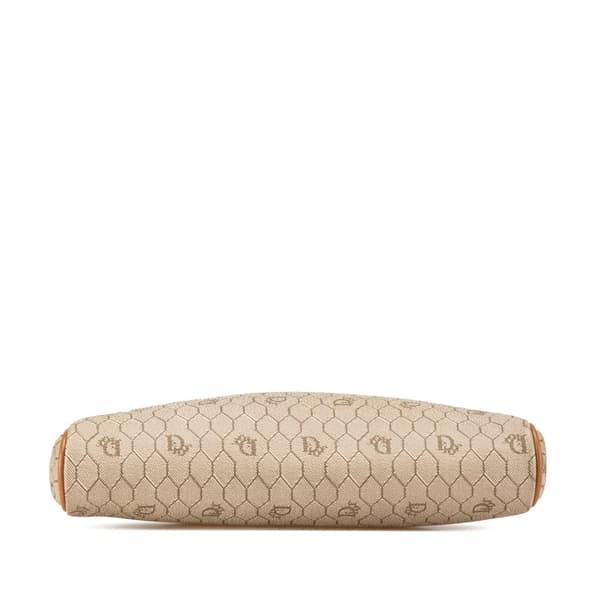 Pre-owned Dior Honeycomb Coated Canvas Clutch Brown