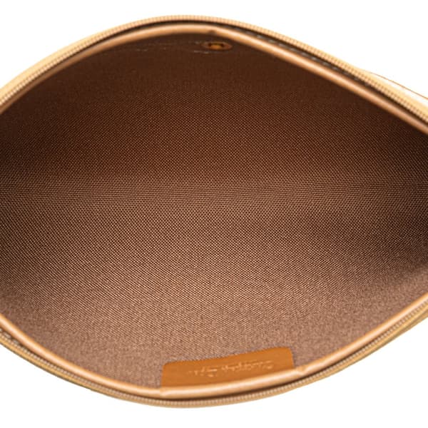 Pre-owned Dior Honeycomb Coated Canvas Clutch Brown
