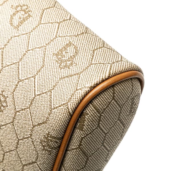 Pre-owned Dior Honeycomb Coated Canvas Clutch Brown