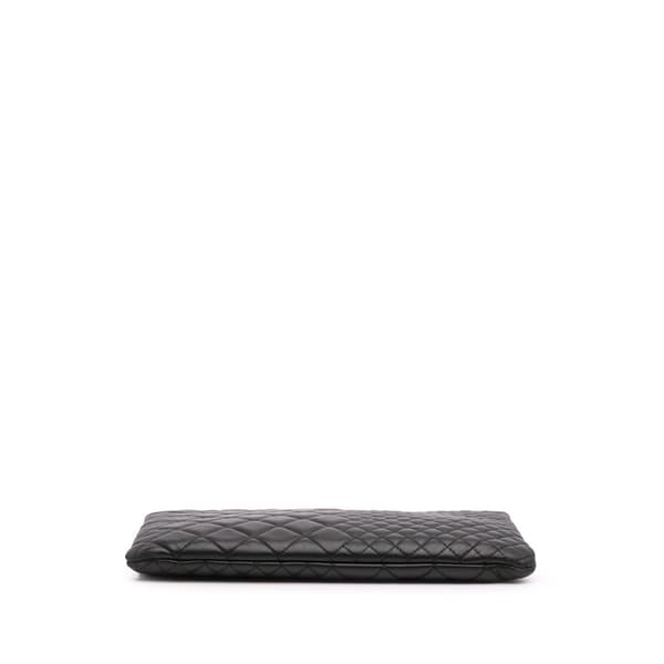 Pre-owned Chanel Medium Bi Quilted Lambskin Cosmetic Case Black