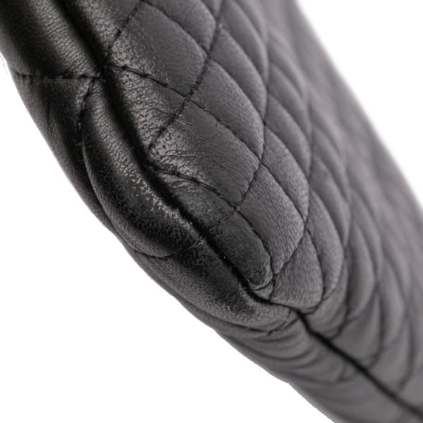 Pre-owned Chanel Medium Bi Quilted Lambskin Cosmetic Case Black