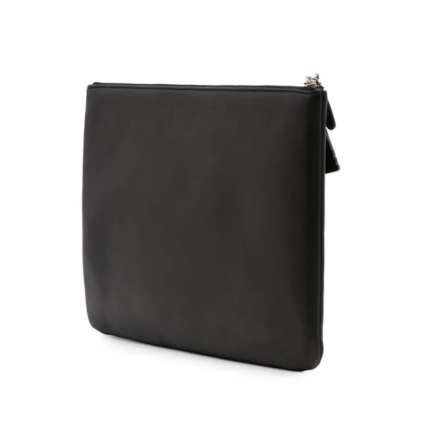Pre-owned Chanel Large Printed Lambskin La Habana O Case Clutch Black