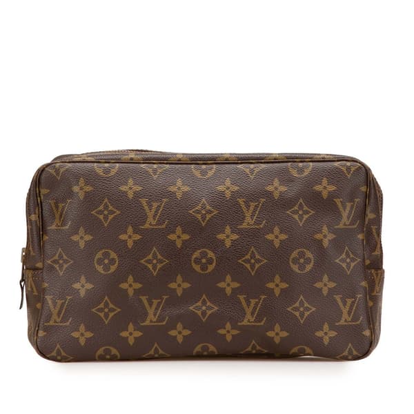 Pre-owned Louis Vuitton Monogram Trousse Toilette 28 Brown