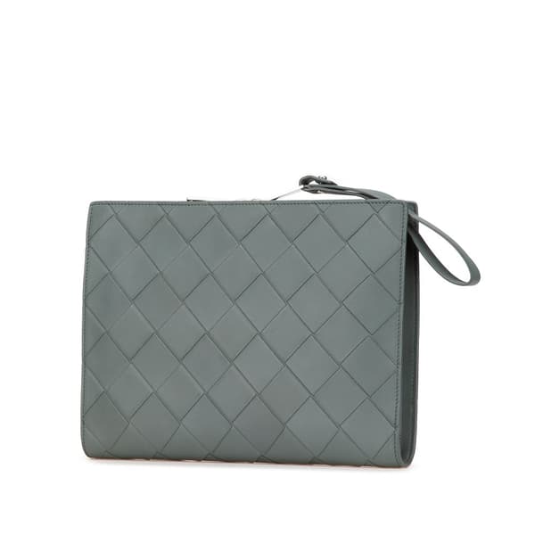 Pre-owned Bottega Veneta Maxi Nappa Intrecciato Clutch Green