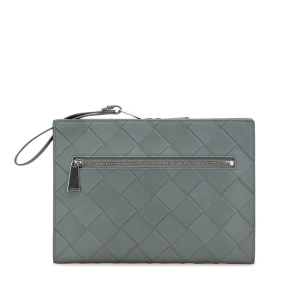 Pre-owned Bottega Veneta Maxi Nappa Intrecciato Clutch Green