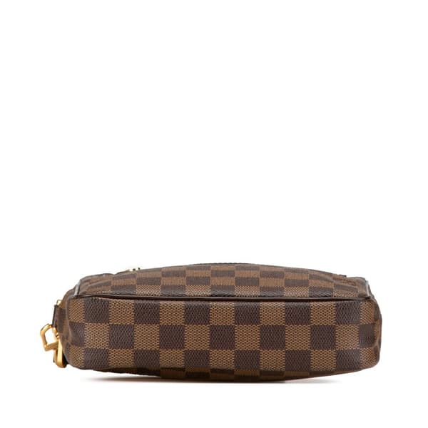 Pre-owned Louis Vuitton Damier Ebene Pochette Billets Macao Brown