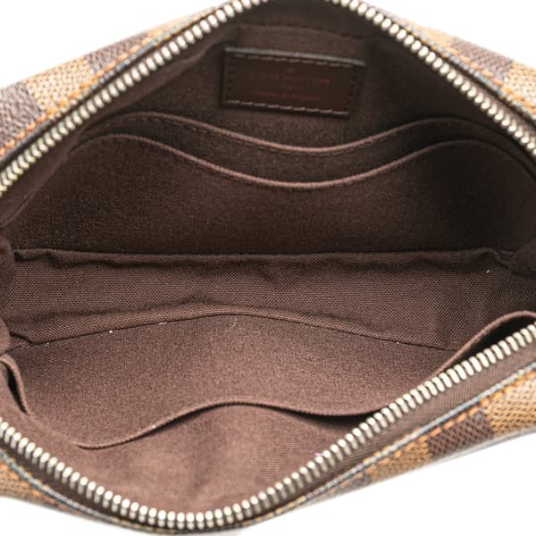 Pre-owned Louis Vuitton Damier Ebene Pochette Billets Macao Brown