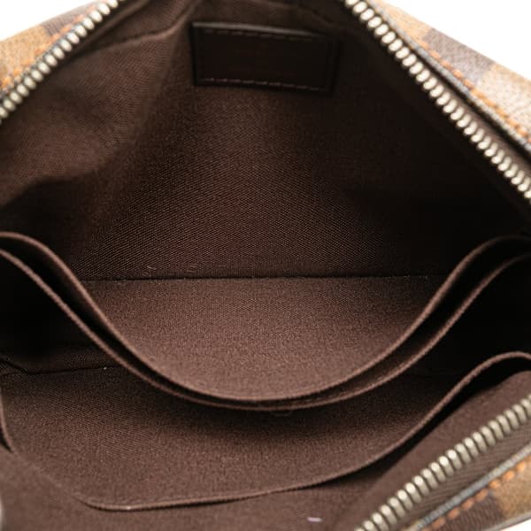 Pre-owned Louis Vuitton Damier Ebene Pochette Billets Macao Brown