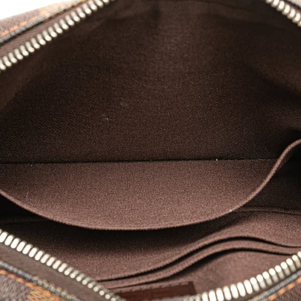 Pre-owned Louis Vuitton Damier Ebene Pochette Billets Macao Brown