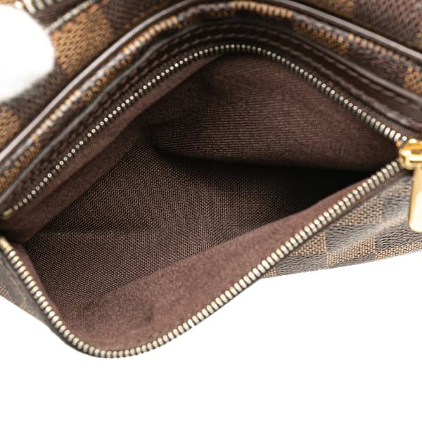 Pre-owned Louis Vuitton Damier Ebene Pochette Billets Macao Brown