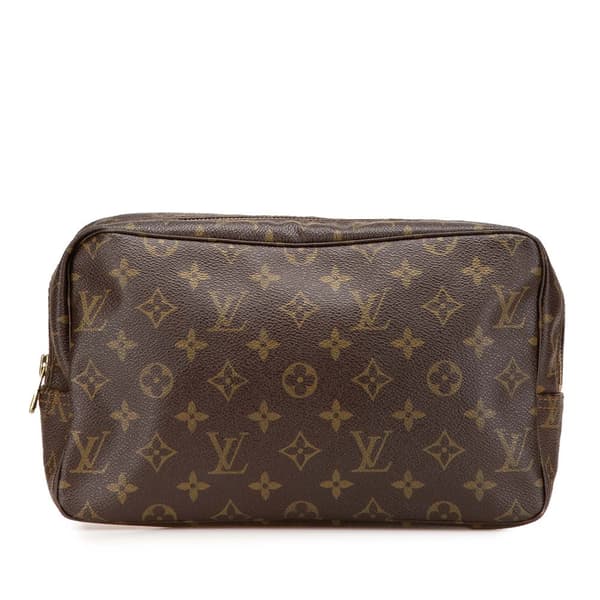 Pre-owned Louis Vuitton Monogram Trousse Toilette 28 Brown