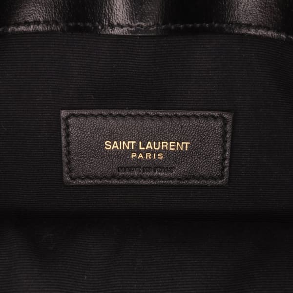 Pre-owned Saint Laurent Smooth Shiny Calfskin Monogram Uptown Pouch Black